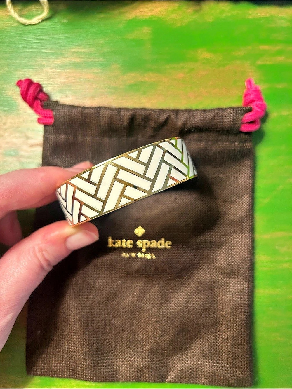 kate spade Off the Beaten Path Hinged Bangle Geometric Hinged Bangle